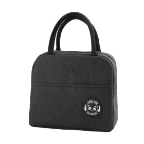 1pc Insulated Lunch Bag; Insulation Bento Pack; Aluminum Foil Rice Bag; Meal Pack; Ice Pack; Student Bento Lunch Handbag; Insulation Bag; Lunch B (Color: Black)