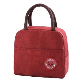 1pc Insulated Lunch Bag; Insulation Bento Pack; Aluminum Foil Rice Bag; Meal Pack; Ice Pack; Student Bento Lunch Handbag; Insulation Bag; Lunch B (Color: Claret)
