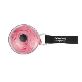 1pc Reusable Bags For Shopping; Eco-Friendly Shopping Bag With Storage Case And Carabiner; Foldable; Durable; Lightweight; Roll-up Space-Saving D (Color: Pink)