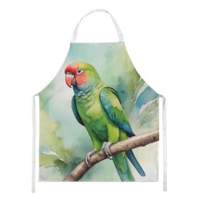 African Ringneck Parrot Apron Cooking Kitchen Server Baking Crafts Gardening for Adult Women Men, Unisex, Large, Multicolor (Default: Default)